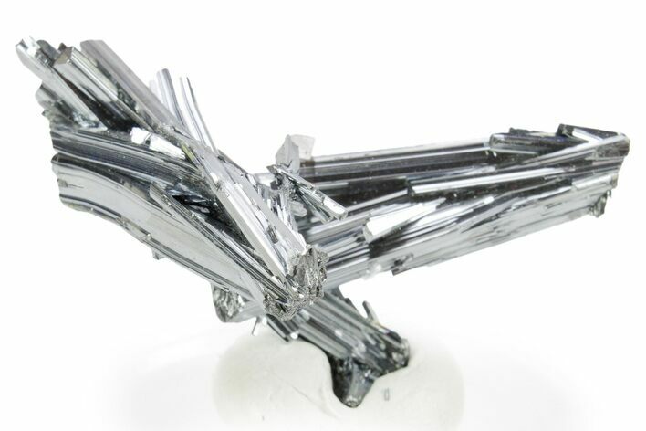 Very Lustrous Metallic Stibnite Crystals - Jiangxi, China #365302